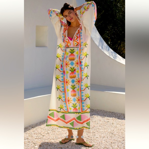 Anthropologie Dresses & Skirts - Anthropologie NWT Farm Rio x Anthropologie Pineapple Printed Maxi dress XL